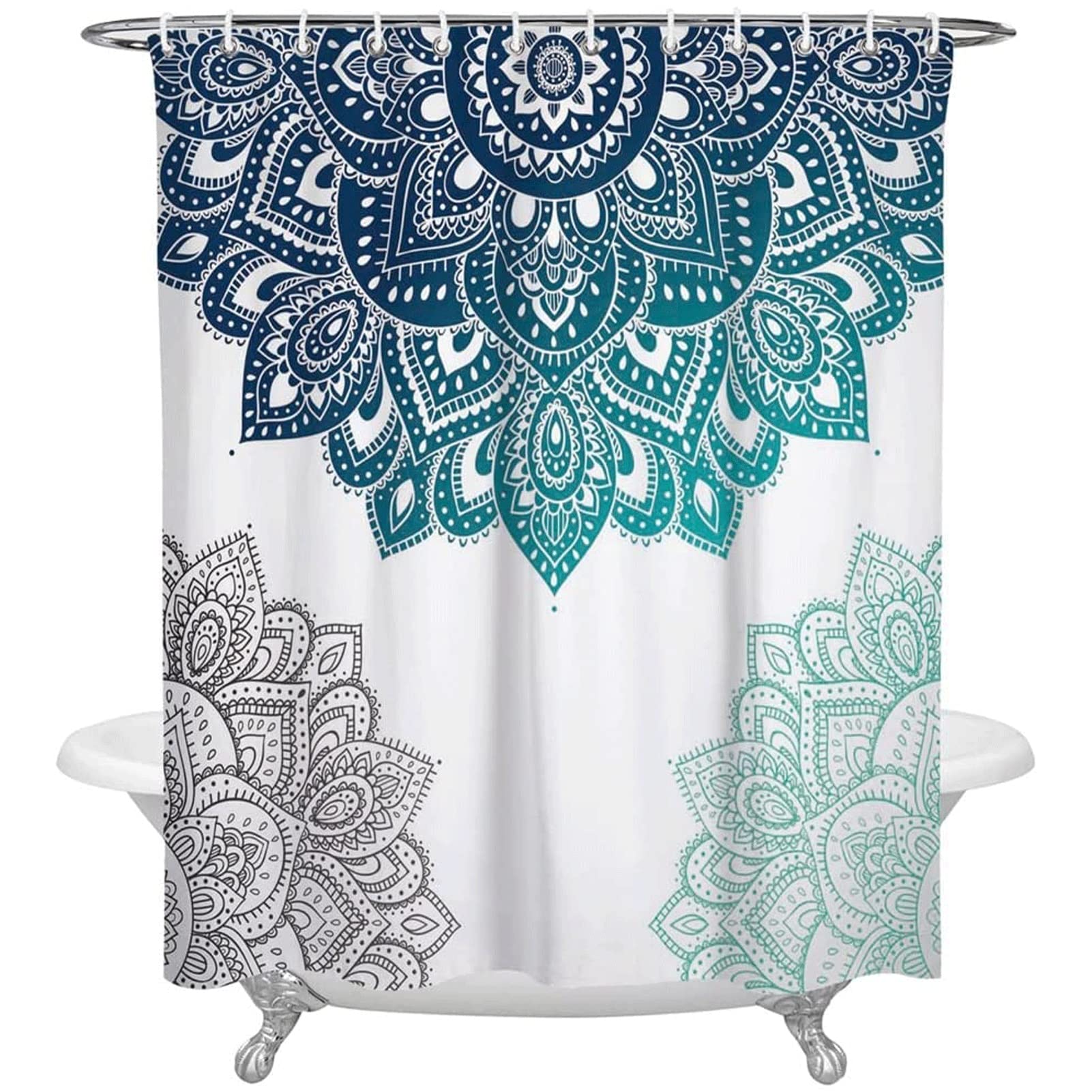 Mandala Gradient Shower Curtain Liner - 72x84 Inch Waterproof Bathroom Decor with Elegant Design for Home, Spa, and Holiday Decorations (Christmas, Thanksgiving, New Year)