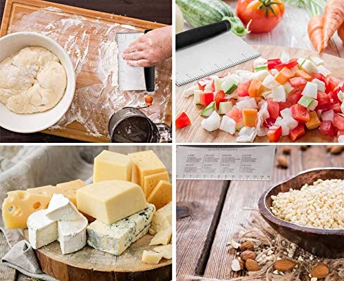 Stainless Steel Pastry Blender & Dough Scraper Set - 2PC Baking Tools for Pie Crust, Pizza Dough & Cookie Making - Perfect for Home Bakers & Professional Kitchens