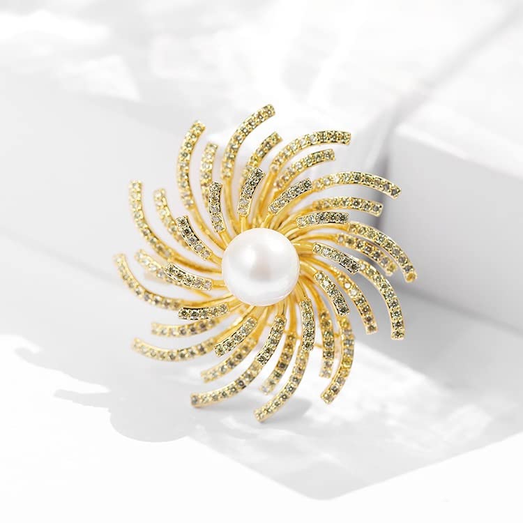 Elegant Women's Wedding Corsage Brooch with Crystal & Simulated Pearl - Perfect for Brides, Bridesmaids, and Formal Occasions