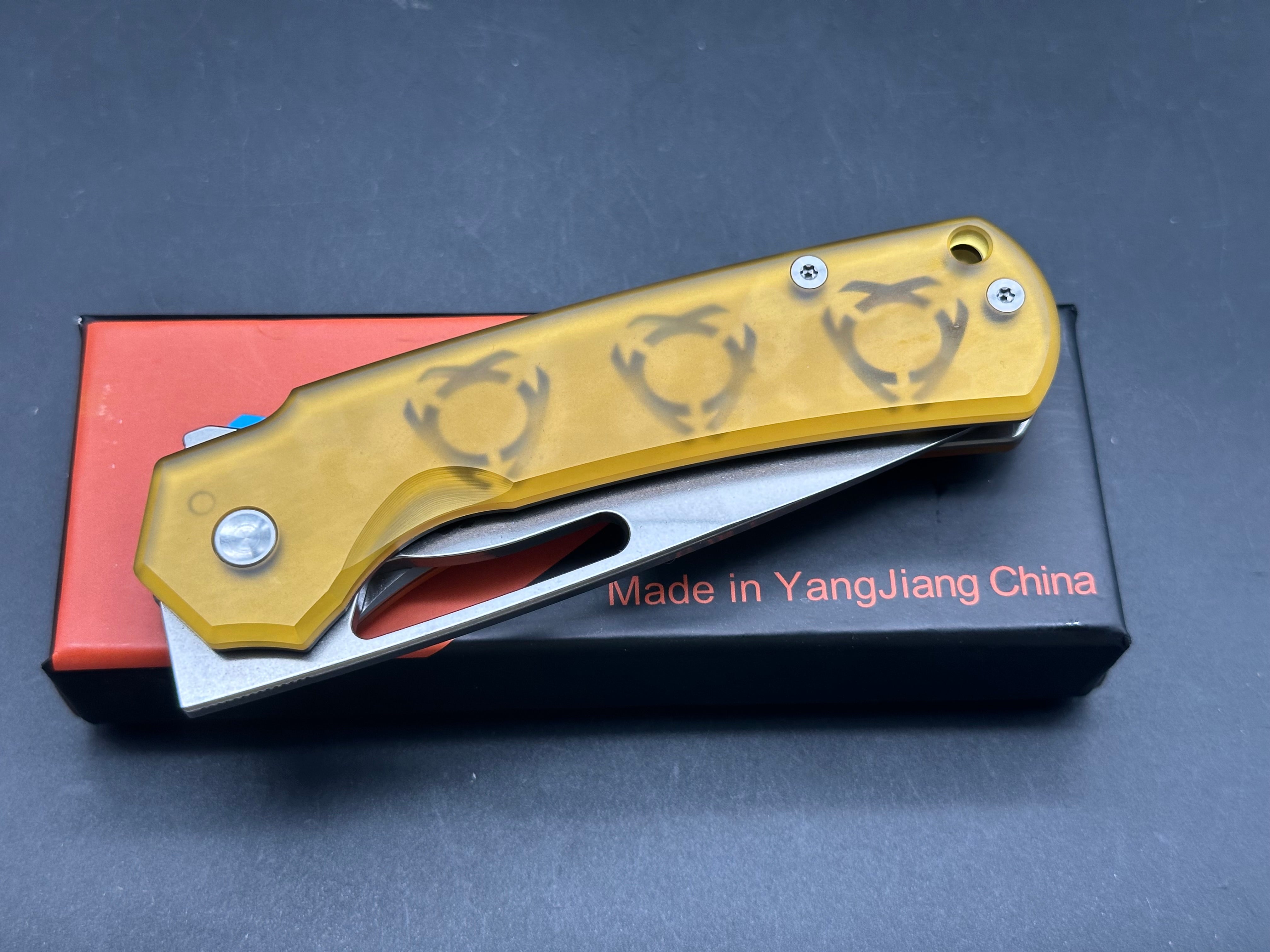 Sixleaf SL 25 Liner Lock Pocket Knife with PEI Scales & CPM20CV Blade - EDC, Outdoor Camping, Hiking, Survival Gear