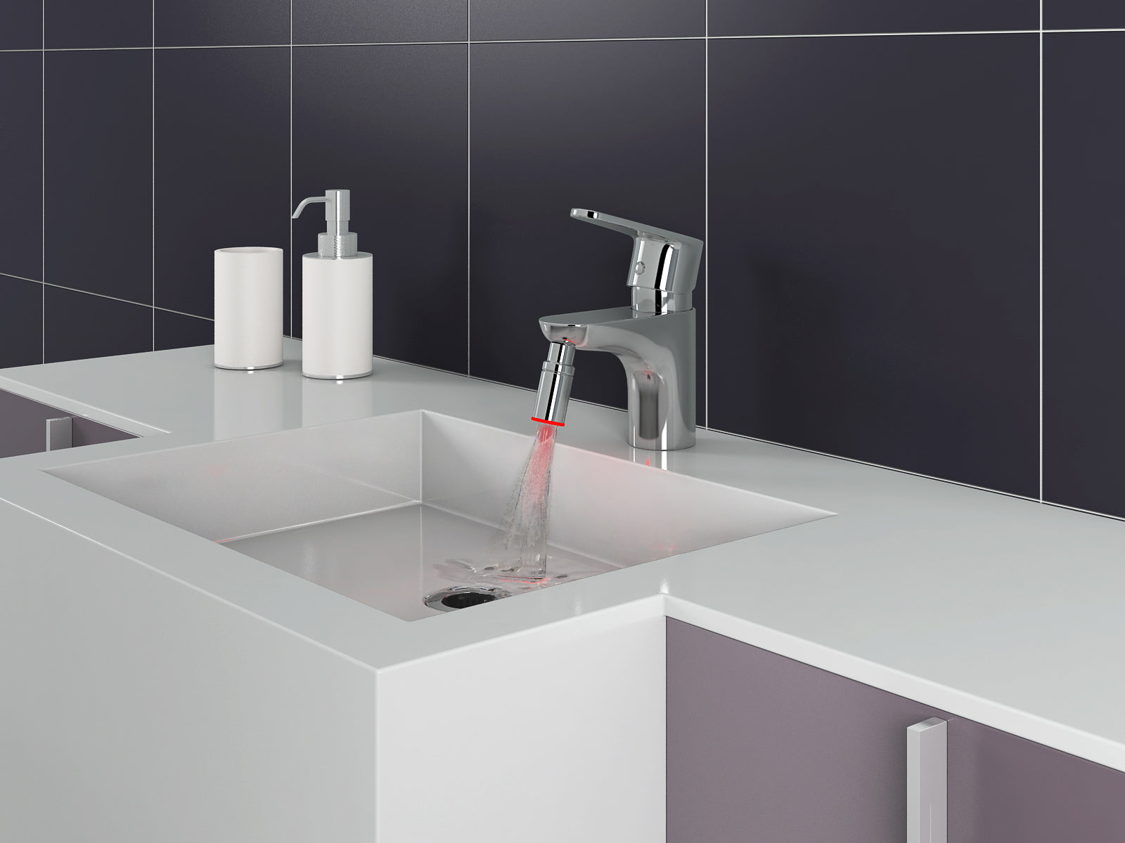 LED Light Chrome Bathroom Faucet - Modern Water-Saving Touchless Sensor Tap for Sink, Vanity & Wash Basin - Perfect for Home, Hotel & Commercial Use