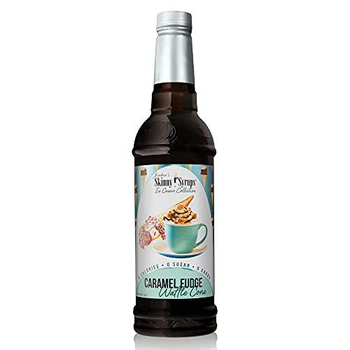 Jordan's Skinny Syrups Caramel Fudge Waffle Cone Sugar Free Flavoring Syrup for Coffee, Desserts & Baking - Perfect for Iced Coffee, Pancakes & Cocktails