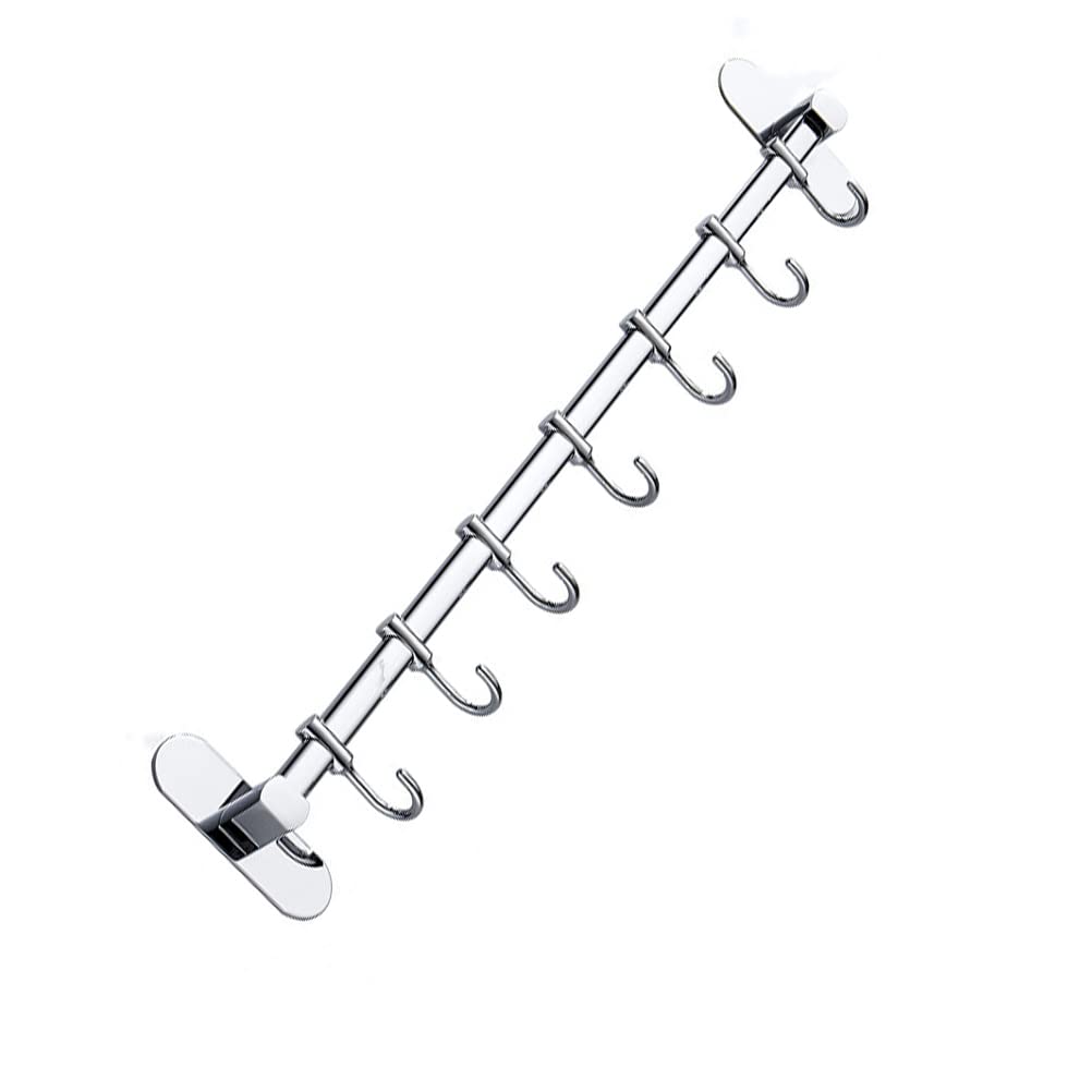 LIOOBO 1-Pack Wall Mounted Hooks for Kitchen Storage - Heavy Duty Stainless Steel Hanging Hooks for Organizing Utensils, Towels, Pots & Pans - Perfect for Home, Office, Dorm Room Organization
