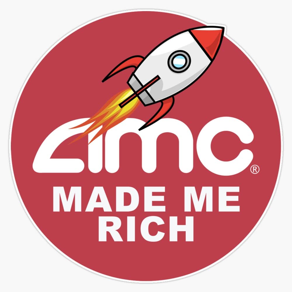 AMC Stock Vinyl Decal - Waterproof Bumper Sticker for Cars, Laptops & Windows (5 Inch) - Perfect for Wall Art, DIY Projects & Stock Market Enthusiasts