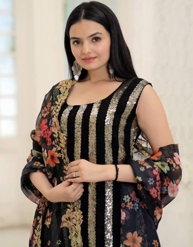 Stylish Black Faux Blooming Palazzo Suit for Women - Elegant Wide Leg Jumpsuit with Floral Print - Perfect for Summer Vacations, Beach Parties & Casual Outings