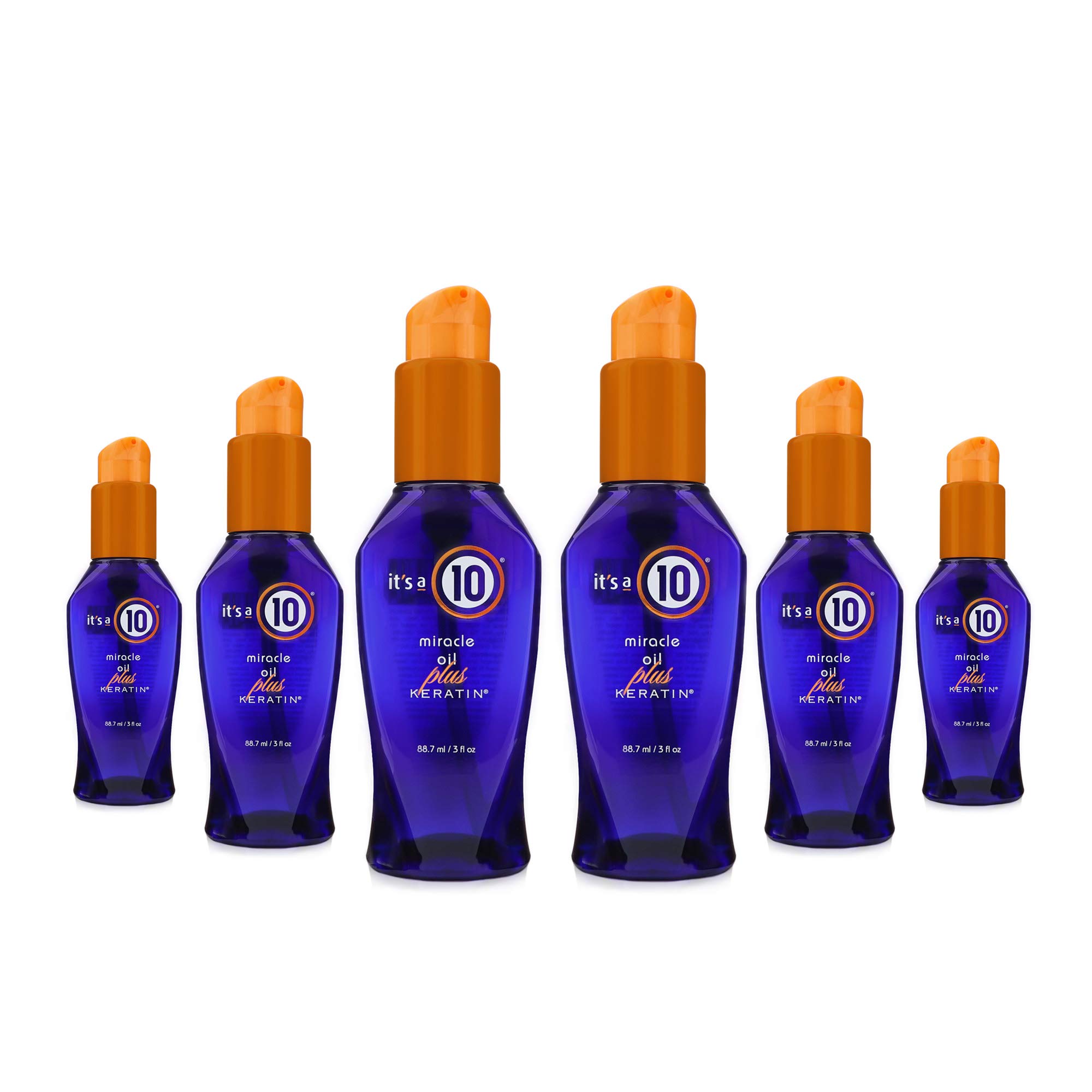 It's a 10 Miracle Hair Oil with Keratin - 3 fl oz (6 Pack) | Leave-In Treatment for Damaged Hair, Split Ends & Frizz Control | Perfect for Daily Use, Styling & Heat Protection