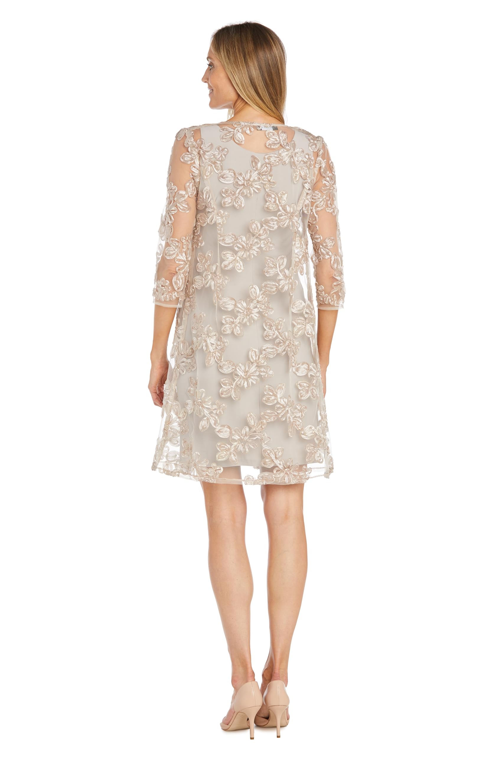 R&M Richards Women's Soutache Jacket & Two-Piece Dress Set - Elegant Formal Outfit for Weddings, Parties & Special Occasions