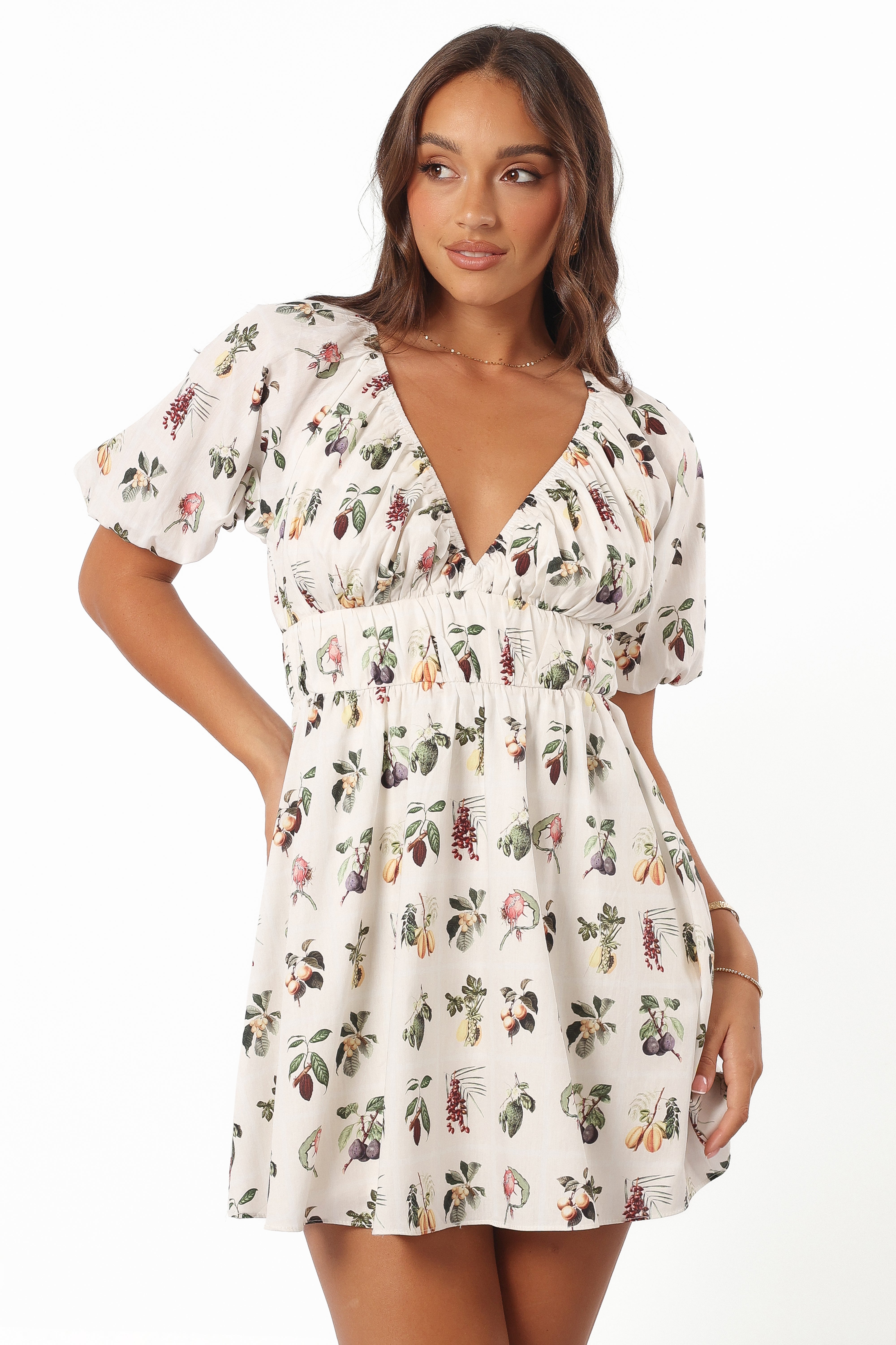 Leanna Floral Mini Dress - Women's Summer Casual Short Sleeve A-Line Dress for Beach, Party & Date Night