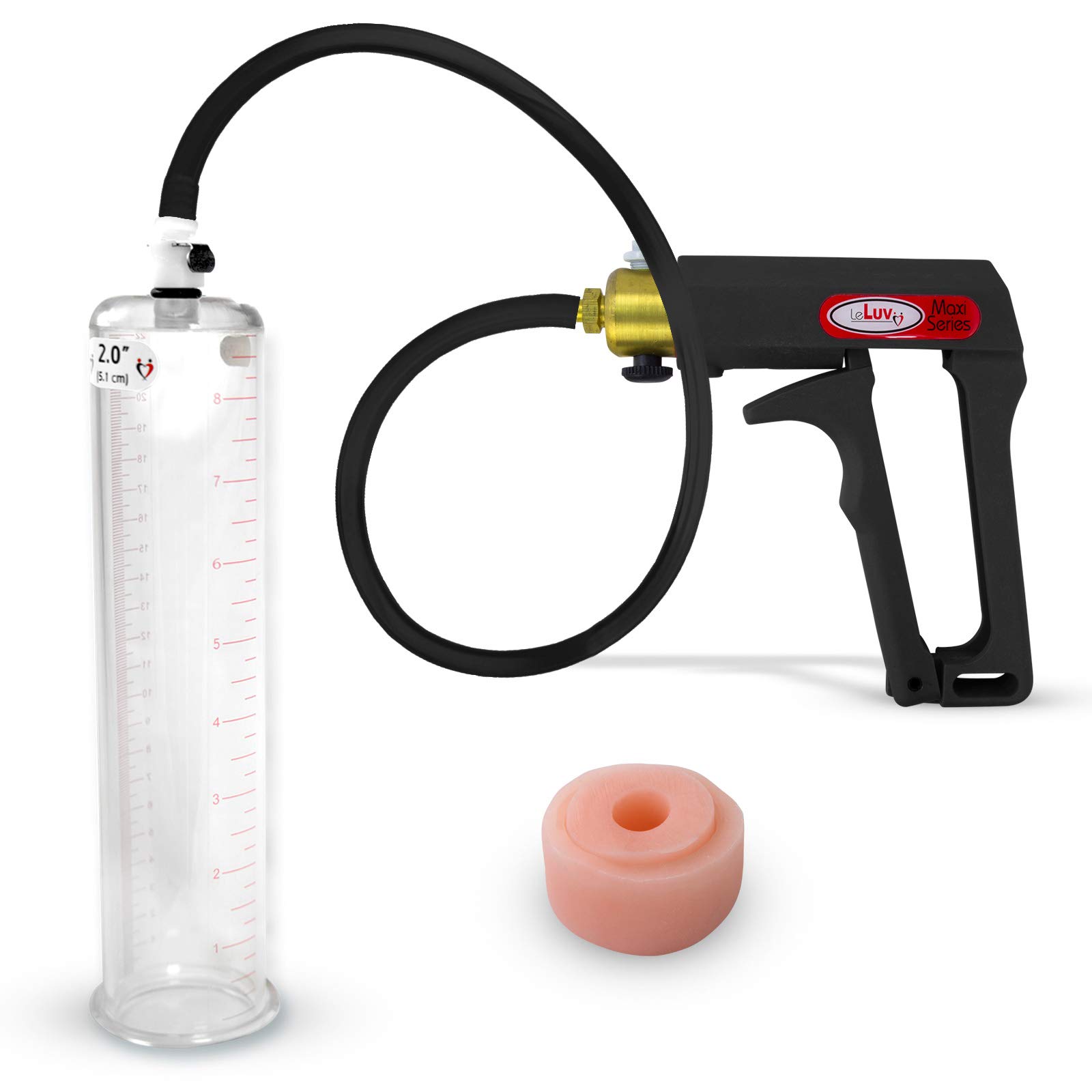 Premium LeLuv Black Maxi Penis Pump Kit - 9
