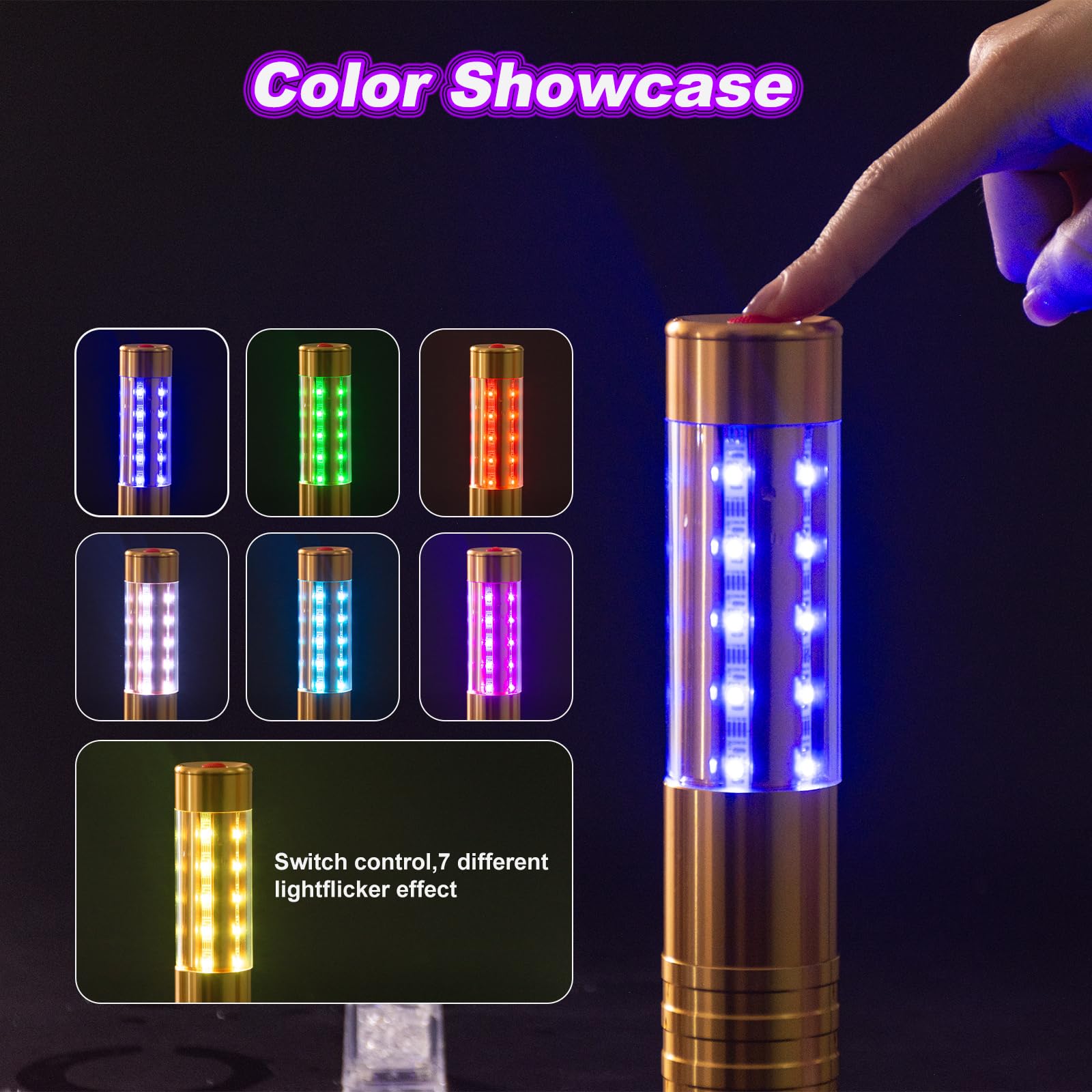 Rechargeable LED Strobe Baton Light - 1PC Gold Bottle Service Light for Nightclubs, Bars, Weddings & Concerts | Party, Event & Outdoor Lighting Accessory
