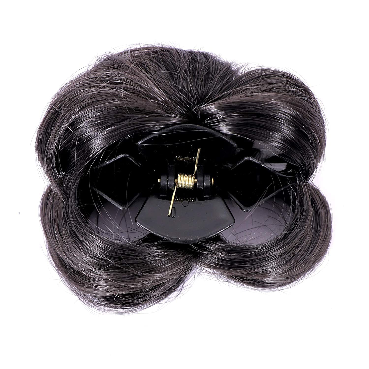 SURAKO COLLECTIONS Black Medium Artificial Juda Hair Clip with Clutcher - Perfect for Weddings, Parties, and Everyday Hair Accessories