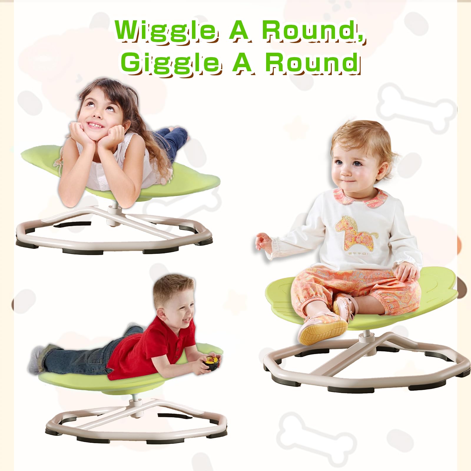 Kids Swivel Chair - Sensory Spinning Chair for Autistic Children, Light Green Autism Chair for Calming & Focus | Perfect for Classrooms, Therapy Rooms & Home Use