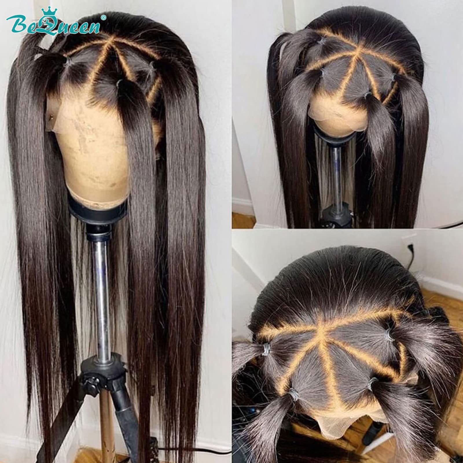 Brazilian Body Wave Human Hair Wigs for Black Women - 150% Density Glueless Lace Front Wig with 4x4 Lace Closure, Pre-Plucked, Baby Hair & Bleached Knots - Perfect for Daily Wear, Parties, and Special Occasions