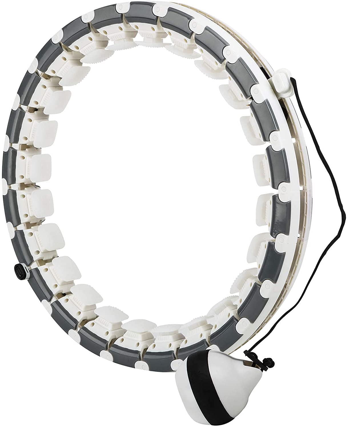 2 in 1 Smart Weighted Hula Hoop for Adults & Kids - Adjustable 24 Detachable Knots Abdominal Workout Equipment with Auto-Spinning Ball for Weight Loss, Fitness & Core Training - Perfect for Home Gym, Outdoor Exercise & Family Fitness Activities