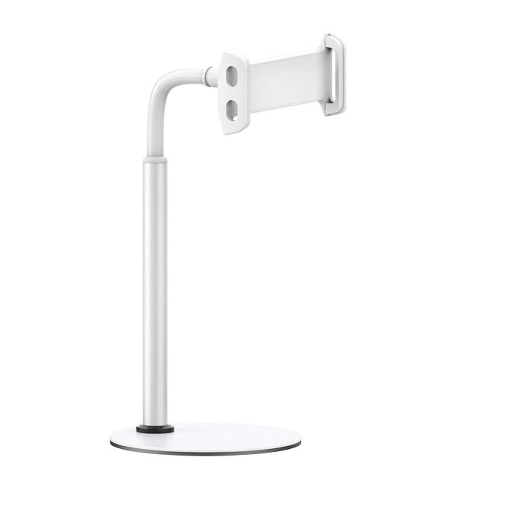 TWDYC 360° Rotating Adjustable Tablet Stand & Phone Holder - Universal Foldable Metal Base for 4-10.6 Inch Devices (White) - Perfect for Office, Home, Bed & Kitchen Use
