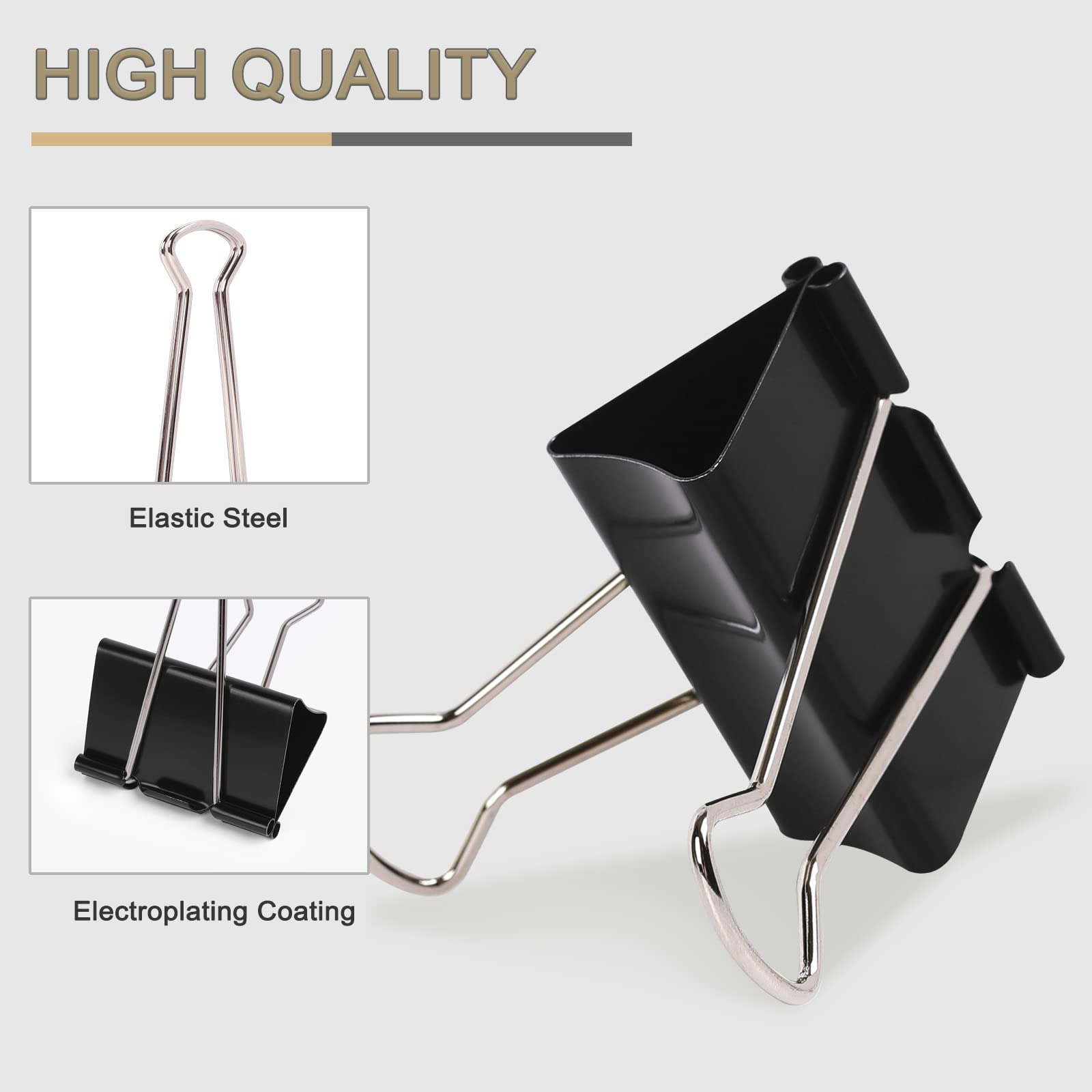 24pcs 2 Inch Metal Binder Clips - Heavy Duty Paper Clips for Office, School & Home Organization - 12 per Box (2 Boxes Included) - Perfect for Document Filing, Bulletin Boards & Craft Projects