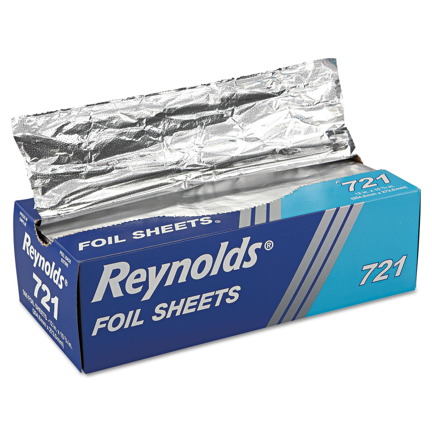 Reynolds Wrap 721 Interfolded Aluminum Foil Sheets - 12 x 10 3/4 Inch, Silver, 500 Sheets per Box (6 Boxes per Carton) - Perfect for Food Storage, Grilling & Baking