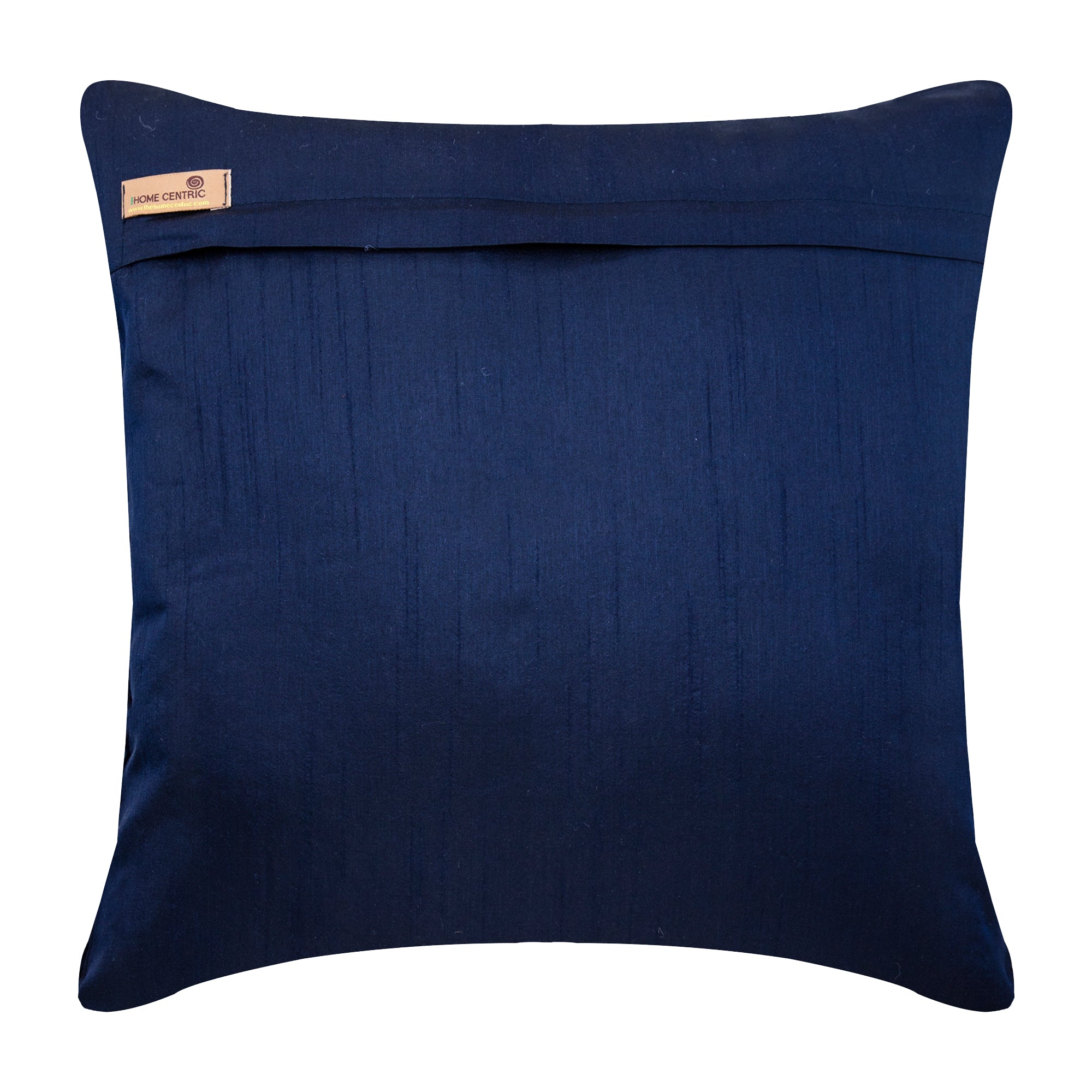 Navy Blue Art Silk Throw Pillow Cover - Elegant Home Decor for Sofa, Bed & Living Room