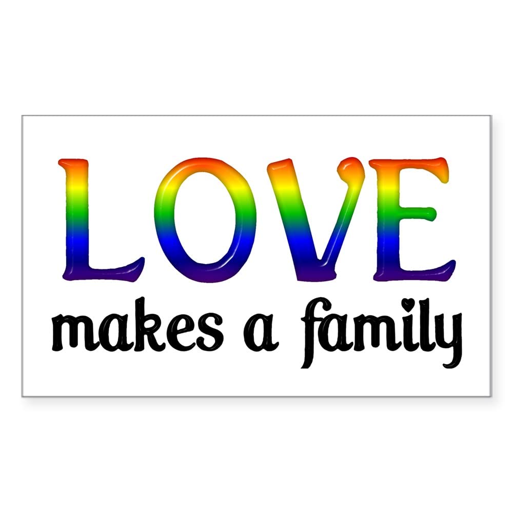 Love Makes A Family Rectangle Bumper Sticker - Waterproof Vinyl Car Decal for Windows, Laptops & Notebooks - Perfect for Family Cars, Office Decor & Personalizing Belongings