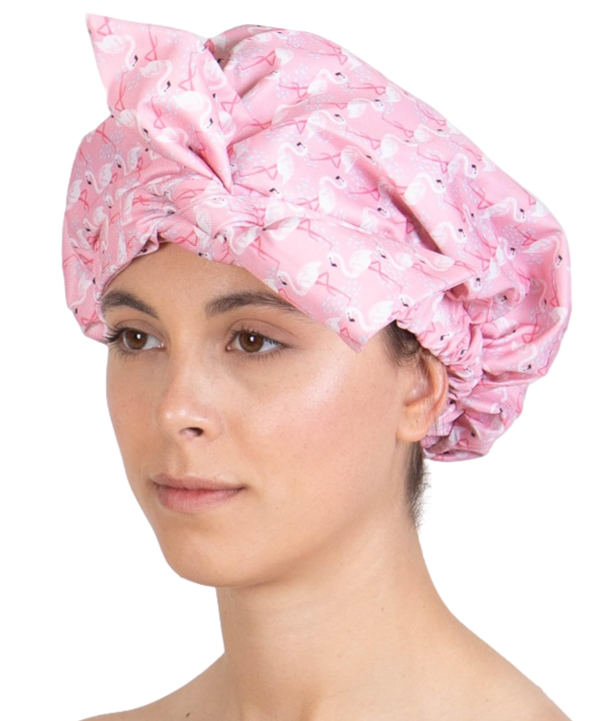 Brook + Bay Adjustable Waterproof Shower Cap with Bow - Reusable Bath & Swim Hair Protector for Women - Perfect for Showering, Swimming & Salon Visits