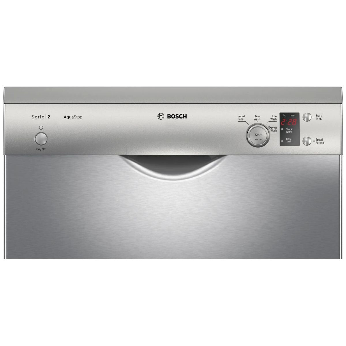 Bosch Serie 2 60cm Freestanding Dishwasher SMS24AI01A - Energy Efficient Stainless Steel Dishwasher for Small Kitchens | Perfect for Apartments & Compact Homes
