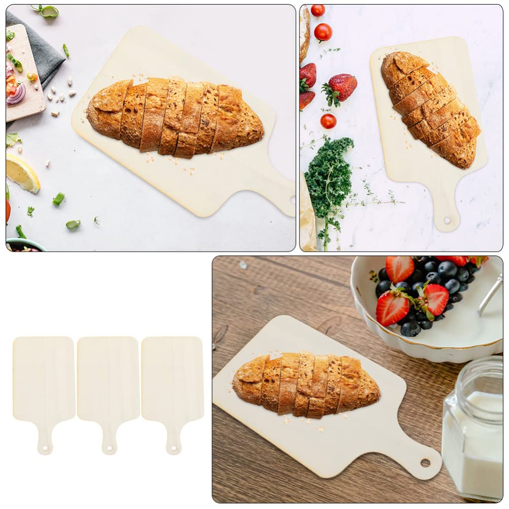 3-Piece Wooden Cutting Board Set with Handles - Premium Bread Serving Tray & Kitchen Chopping Board for Meat, Cheese, Vegetables - Perfect for Food Prep, Charcuterie & Entertaining