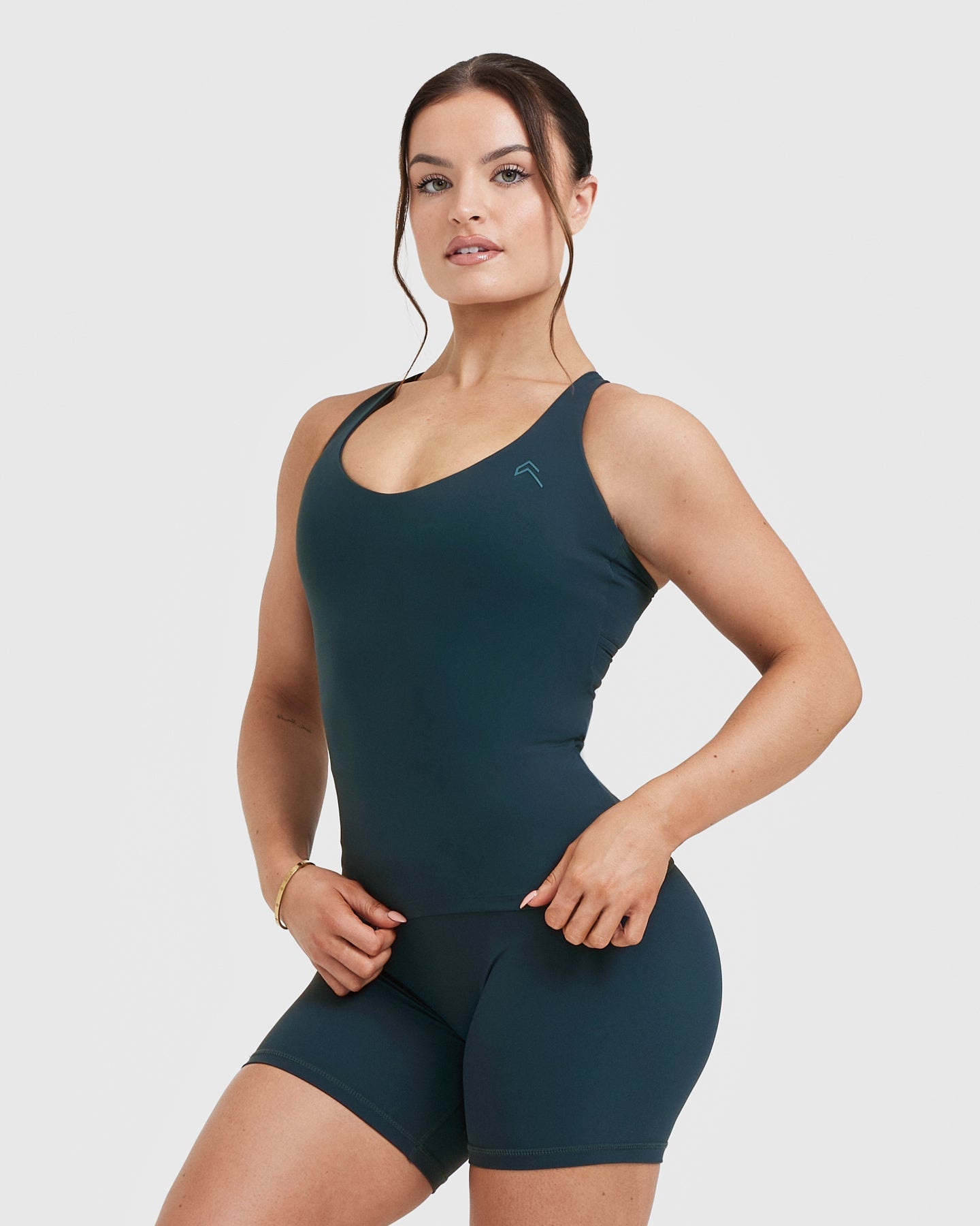 Unified V Neck Cross Back Vest in Oil Blue - Stylish & Comfortable Women's Fashion for Casual Wear & Layering