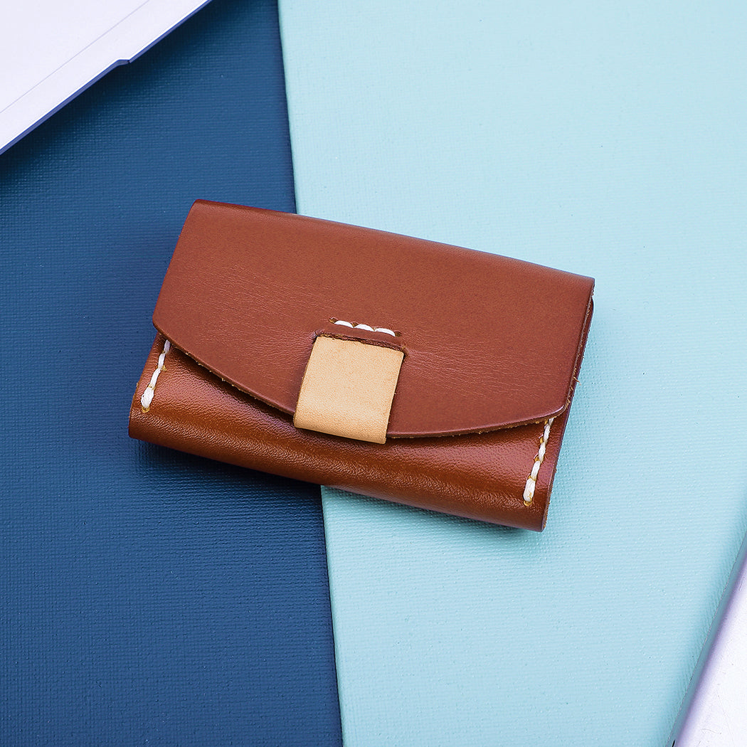 Hand Stitched Genuine Leather Trifold Wallet for Women - Slim RFID Blocking Credit Card Holder - Perfect for Everyday Use, Travel & Gifting