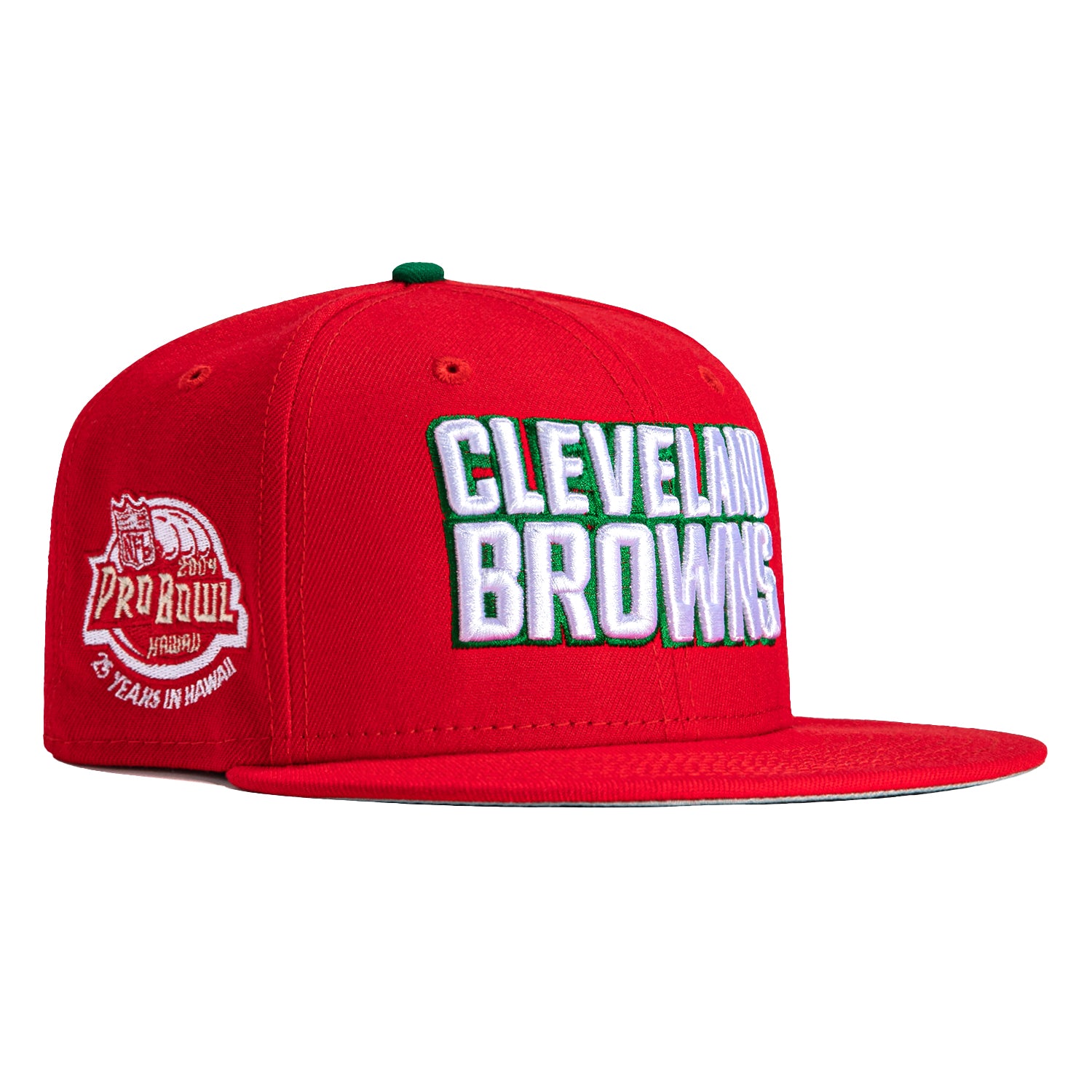 New Era 59Fifty Cleveland Browns 2004 Pro Bowl Patch Snapback Hat - Red & White Ice Cream Colorway | NFL Football Fan Gear for Games, Tailgating & Collectors
