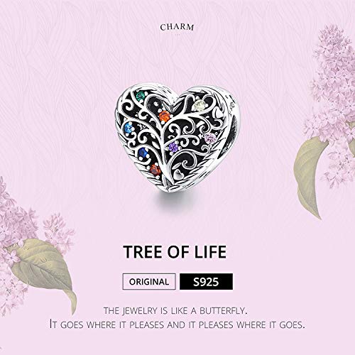 925 Sterling Silver Family Tree of Life Charm Bead - Love Tree Pendant for Pandora Bracelets, Christmas Gift & Jewelry Making (G 1608) | Perfect for Anniversary, Mother's Day & Personalized Gifts
