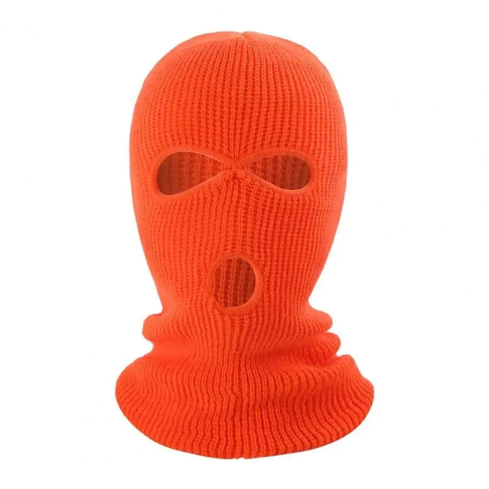 3 Hole Knit Ski Mask Balaclava - Winter Full Face Cover with Heart Embroidery - Thermal Neck Warmer for Cycling, Skiing & Outdoor Activities - Y2K Fashion Face Mask for Cold Weather Protection