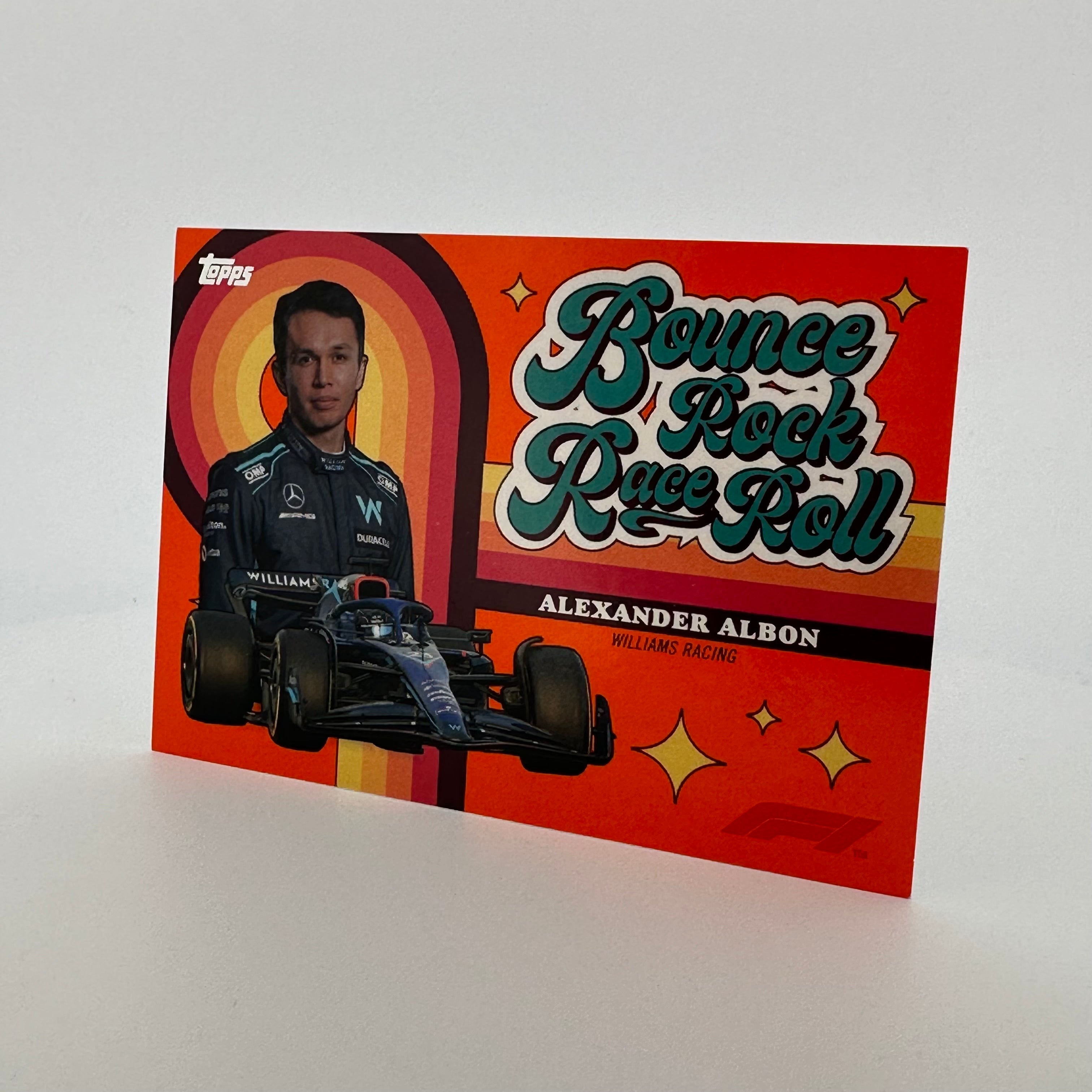 2022 Topps Formula 1 Alexander Albon Orange 3/25 Racing Card - Bounce, Rock, Race, Roll - Perfect for F1 Collectors, Sports Memorabilia Enthusiasts, and Racing Fans Display