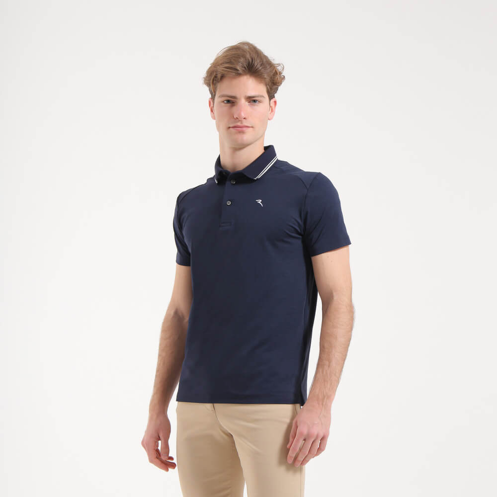 ALETTO Men's Lightweight Melange Sunblock Polo Shirt - UPF 50+ UV Protection, Breathable & Quick-Dry for Golf, Tennis & Outdoor Activities - Final Sale