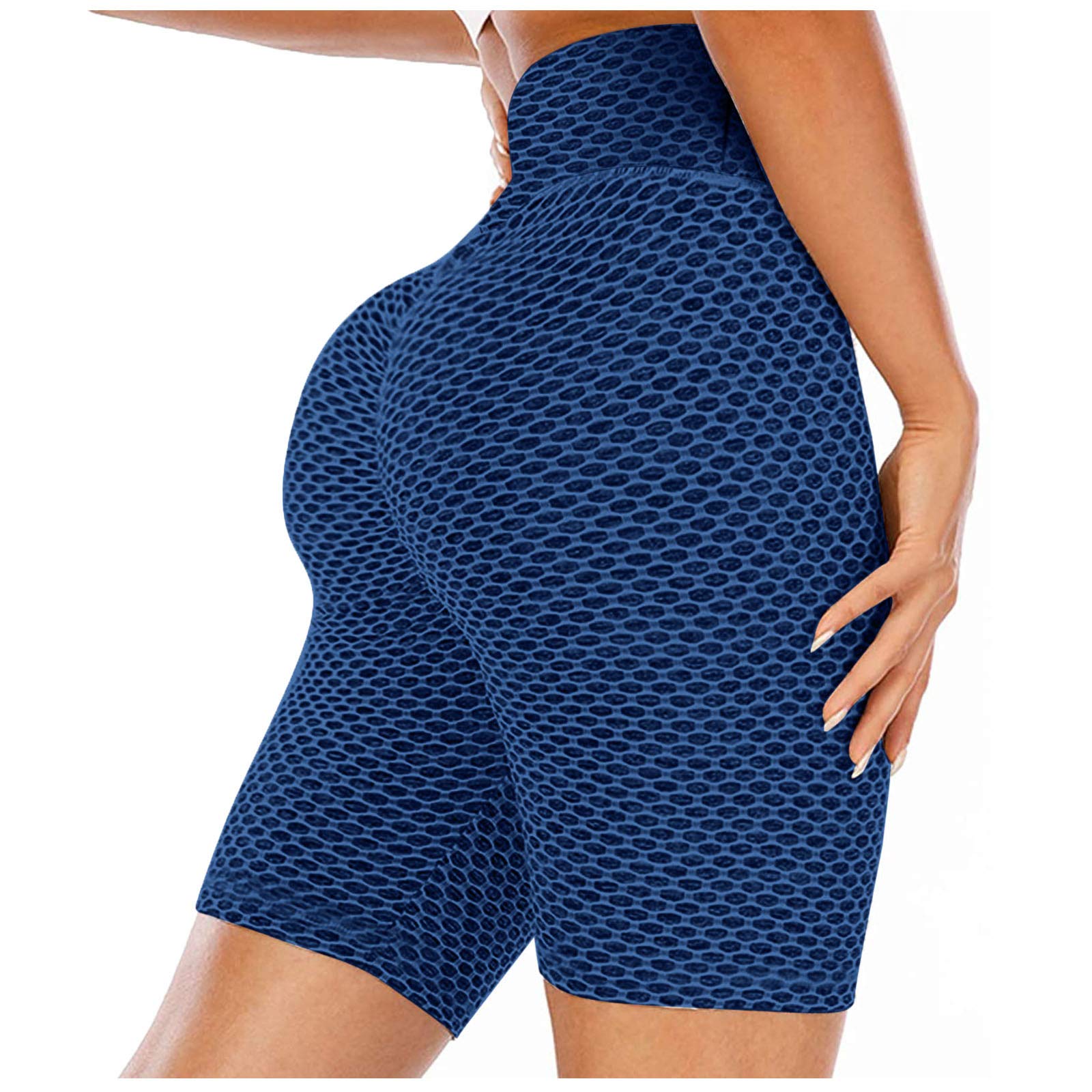 Women's High Waisted Yoga Shorts - Tummy Control & Butt Lift Scrunch Gym Workout Shorts - Quick Dry Biker Shorts for Yoga, Running & Fitness Training