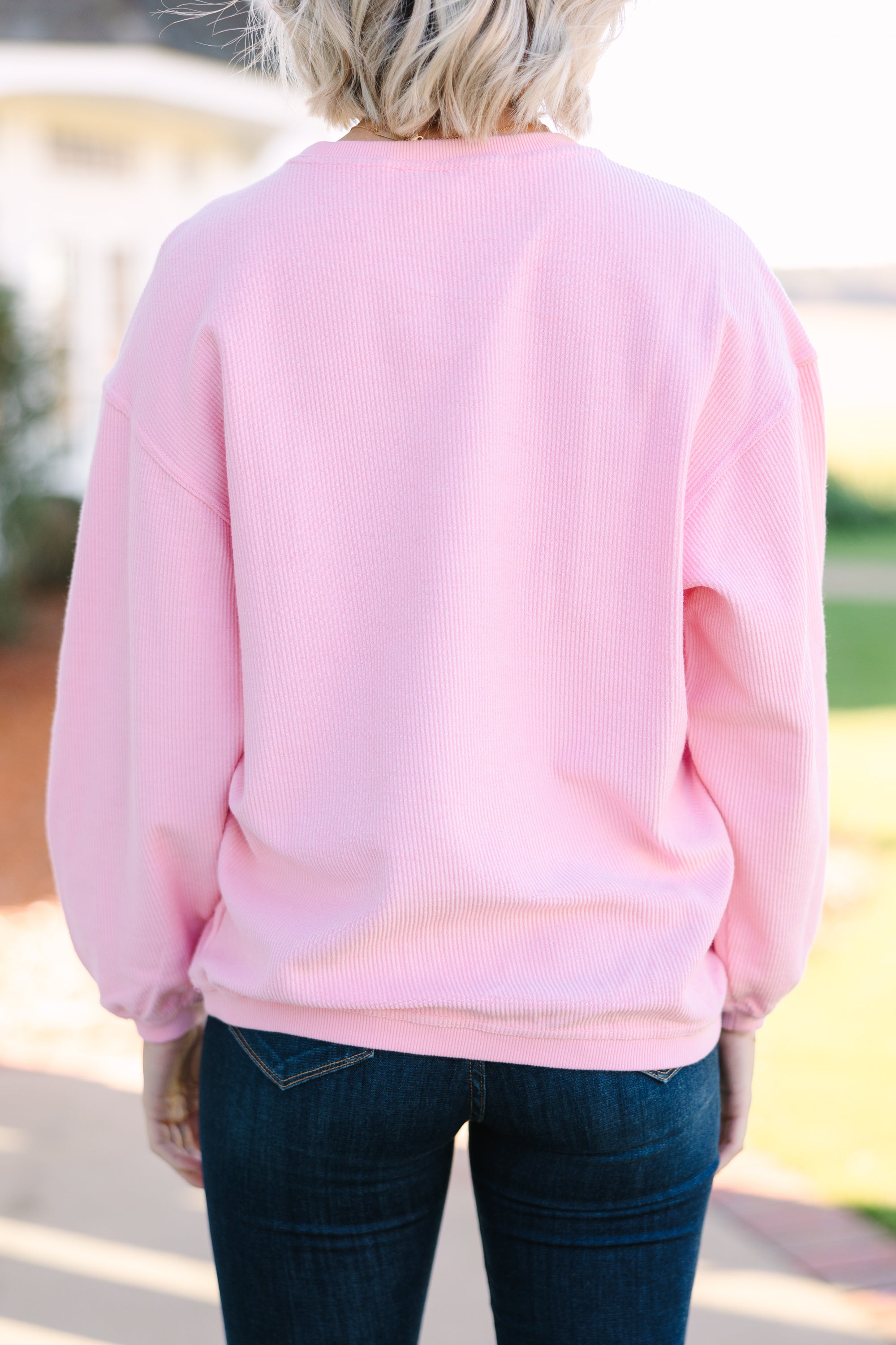 Be Mine Blush Pink Embroidered Sweatshirt - Cute Valentine's Day Gift for Her, Women's Casual Pullover with Romantic Floral Embroidery | Perfect for Date Nights, Galentine's Parties & Cozy Winter Outfits