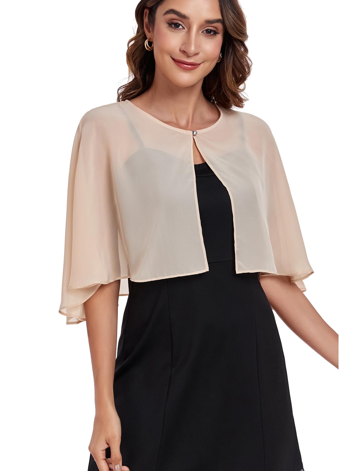Elegant Women's Chiffon Shawls & Wraps - Evening Dress Scarves, Wedding Guest Shawl, Bridesmaid Capelets for Special Occasions | Perfect for Weddings, Parties & Formal Events