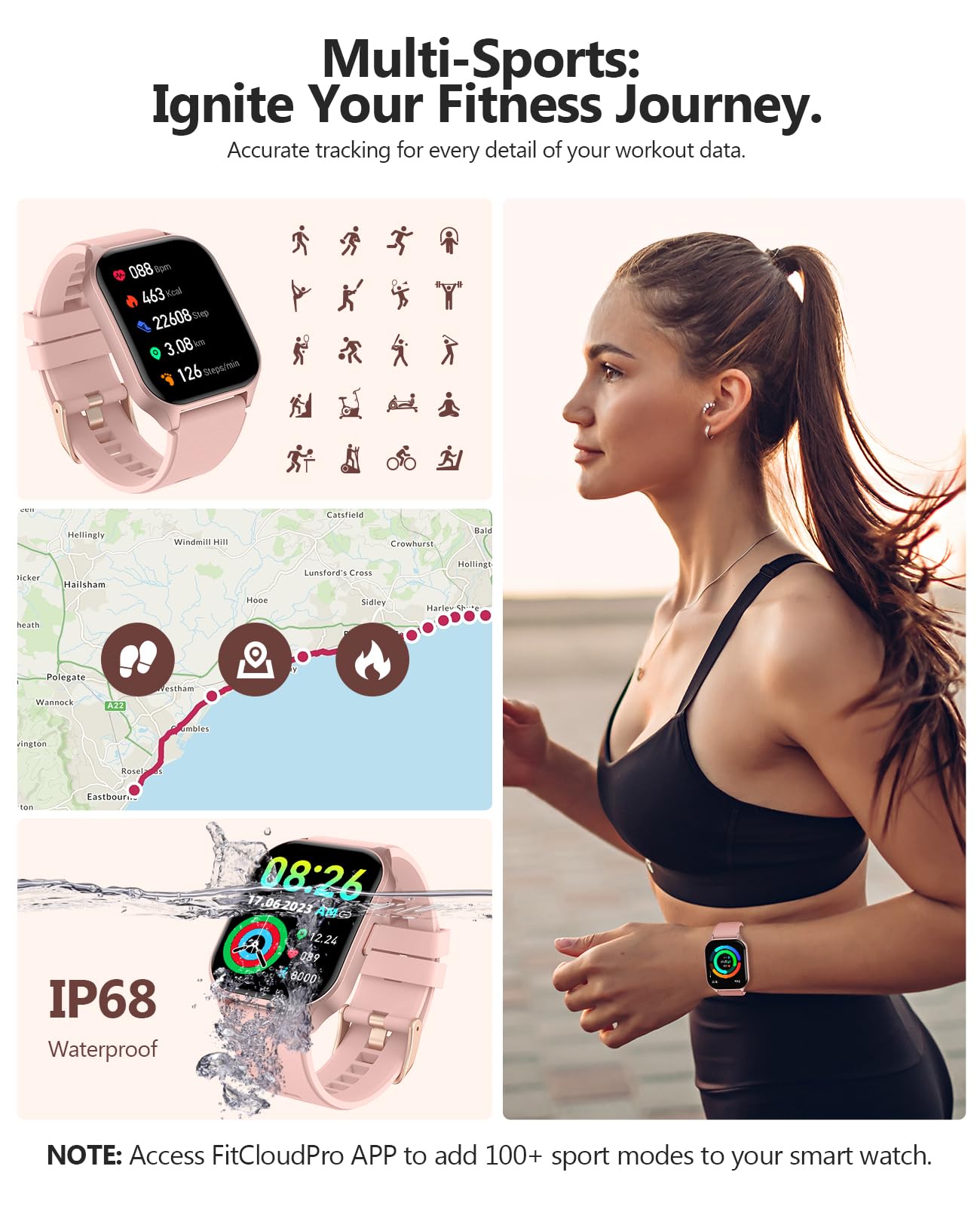 SOUYIE Smart Watch for Women with Call Function, 2.06