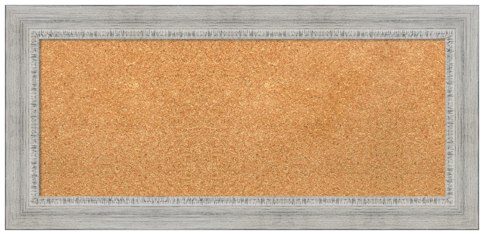 Amanti Art 16x34 Natural Cork Board with White Wood Frame - Rustic Vision Board for Office & Home Decor, Pinboard for Notes, Photos & Organization - Perfect for Wall Display in Living Room, Bedroom or Workspace