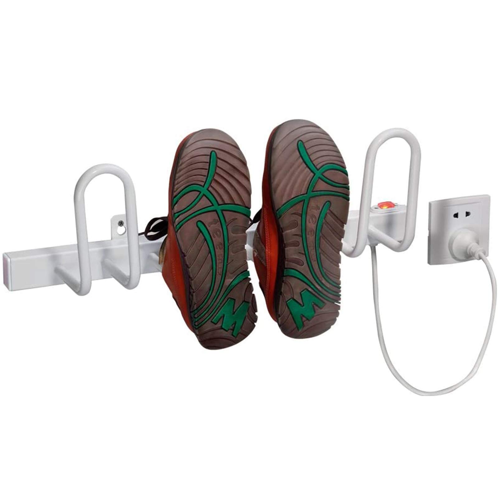Wall-Mounted Electric Shoe Dryer & Boot Warmer - 2 Pair Capacity, Intelligent Thermostat Control, Fast Drying Shoe Rack for Home & Gym - Perfect for Wet Shoes, Boots, and Sports Gear After Rain or Workout