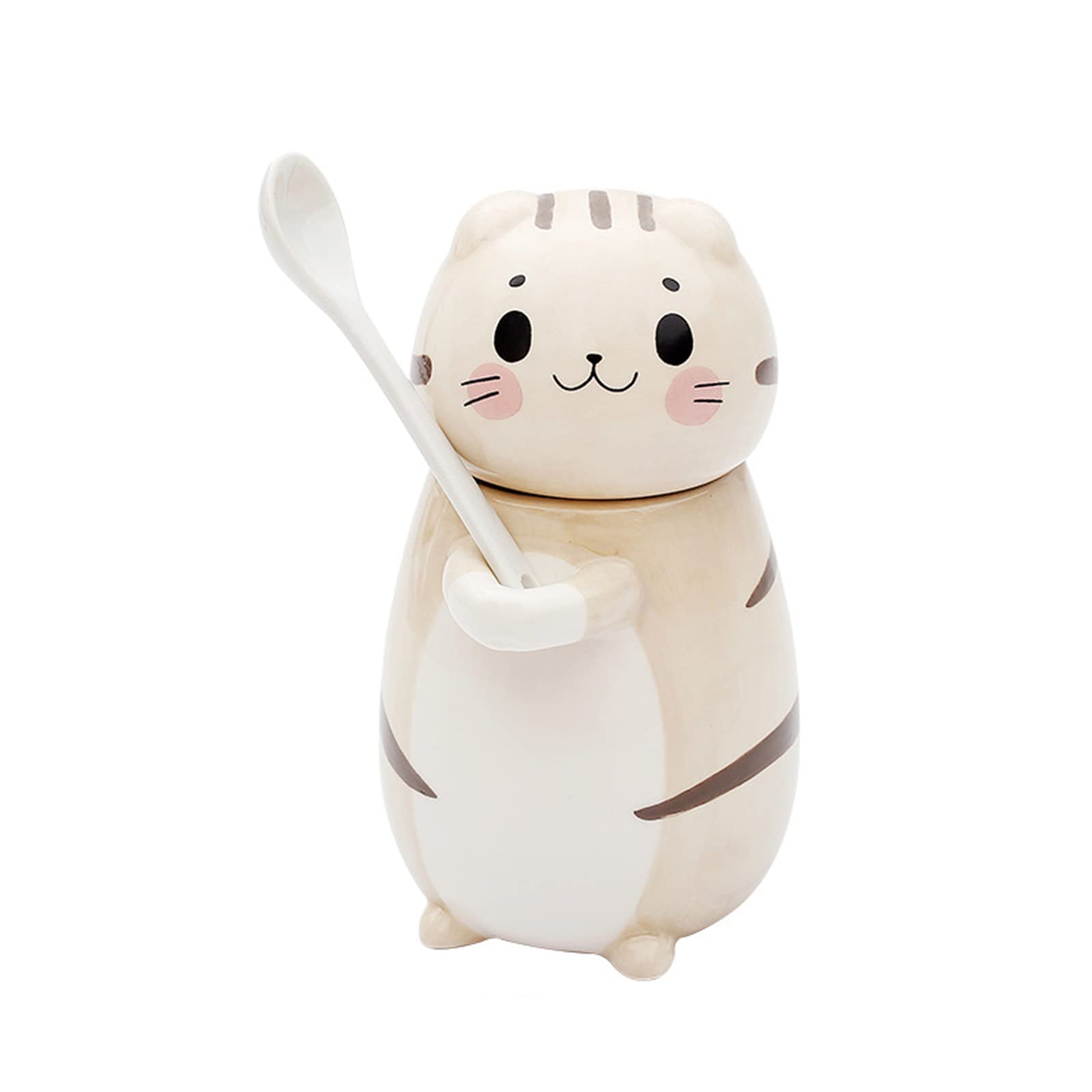 Floette Cute Cat Ceramic Coffee Mug - 12oz Novelty Tea Cup with Cat Design, Perfect Gift for Cat Lovers (A05) - Ideal for Home, Office & Coffee Shop Use