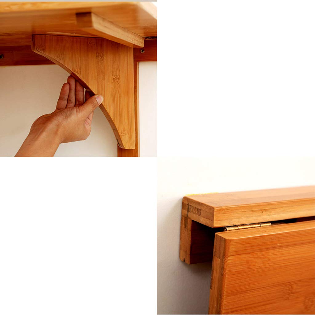 Foldable Wall-Mounted Drop-Leaf Table - Space-Saving Kitchen & Home Office Desk with Storage Shelves for Small Spaces