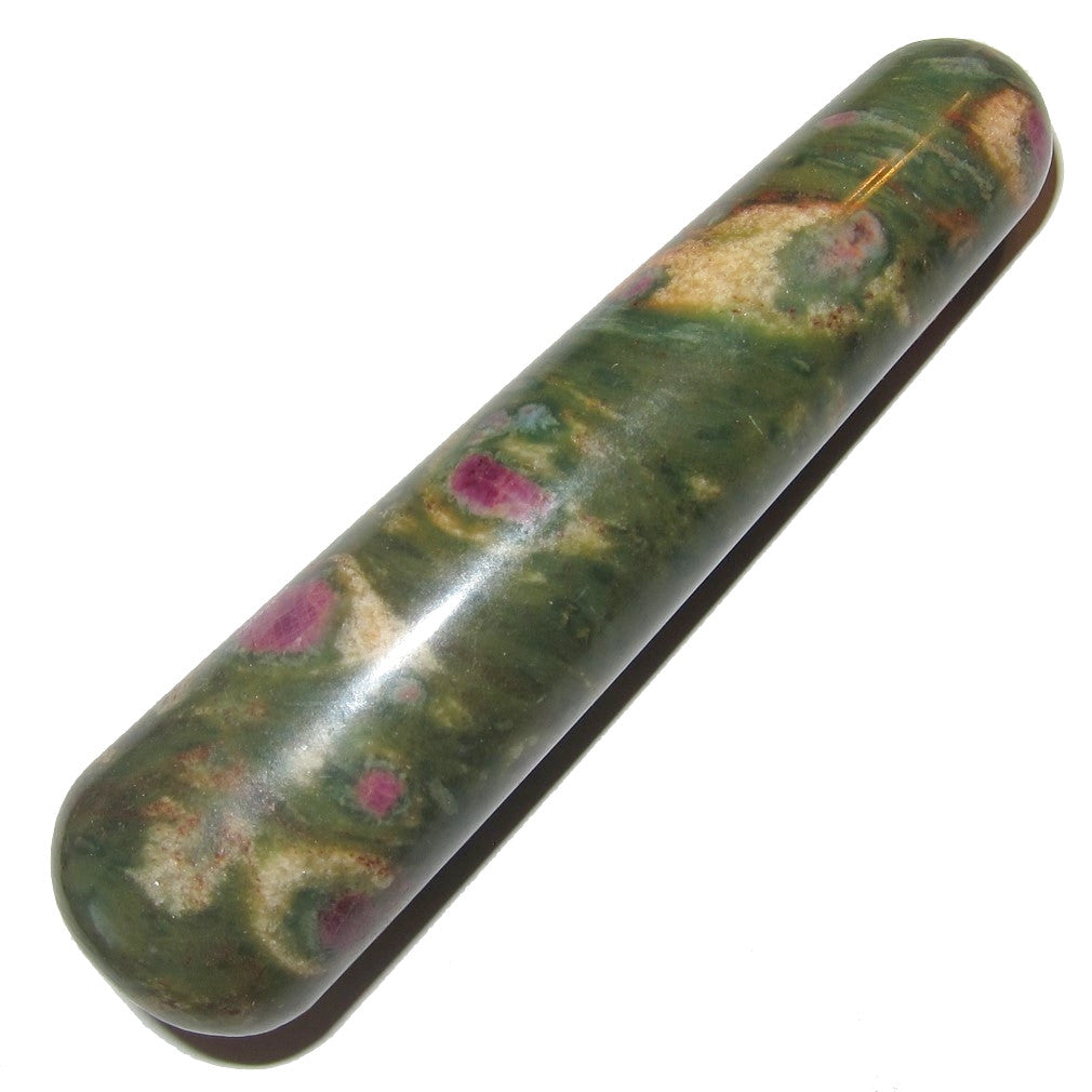 Ruby Zoisite Massage Wand - Natural Abundance Stone for Stress Relief & Energy Healing - Perfect for Meditation, Reiki, and Holistic Wellness Practices