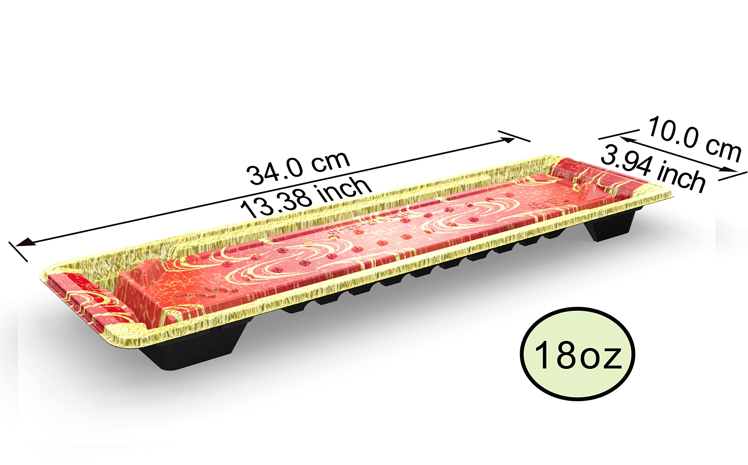 13x4-Inch Sushi Takeout Containers with Clear Lid - 200 Sets (Red) - Perfect for Sushi Display, Catering, Restaurants & Food Delivery