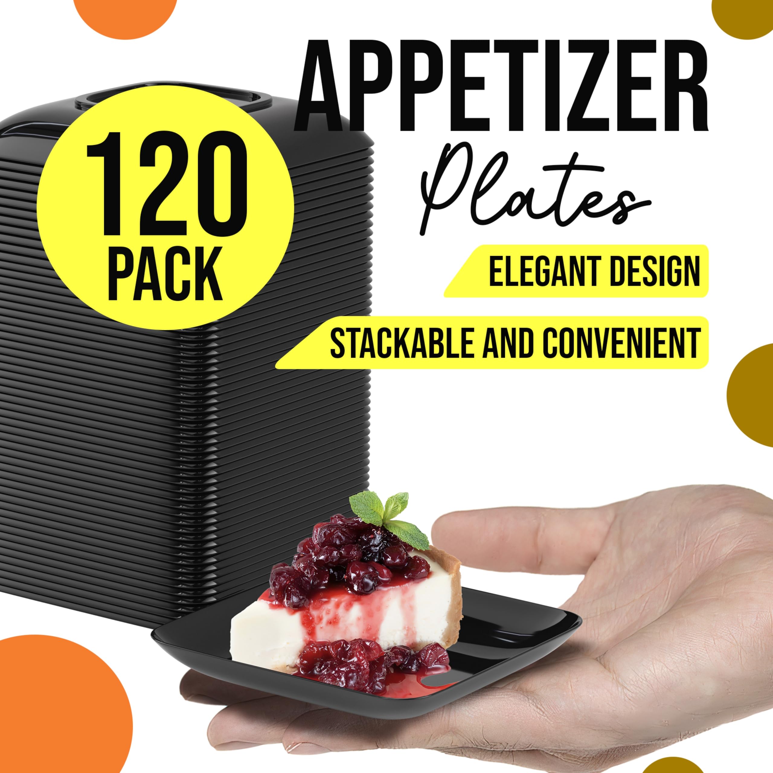 Elegant Mini Disposable Dessert Plates 120-Pack (2.4