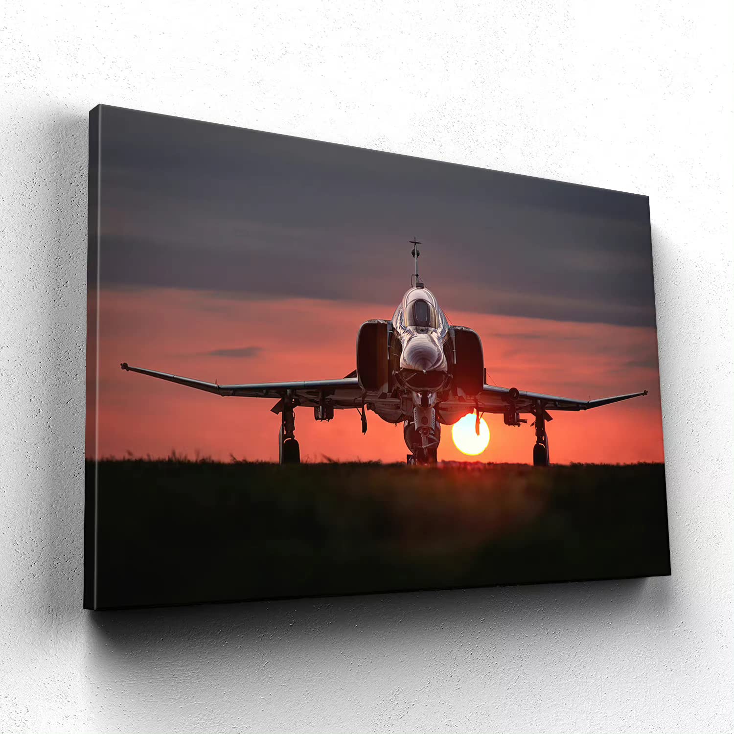 F-4 Phantom Fighter Jet Wall Art - 16x24 Inch Military Aviation Decor for Teen Room, Bedroom & Office | Air Force Poster, Airplane Wall Decor, Aviation Themed Gift