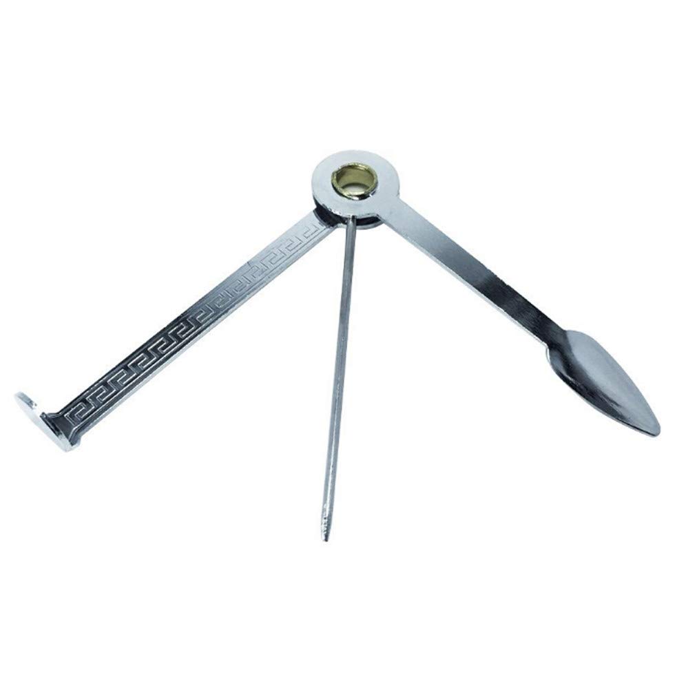 Sevenfly 3-in-1 Alloy Metal Smoking Pipe Cleaner Tool with Reamer & Tamper - Silver Color | Perfect for Tobacco, Herb & Weed Accessories Cleaning & Maintenance