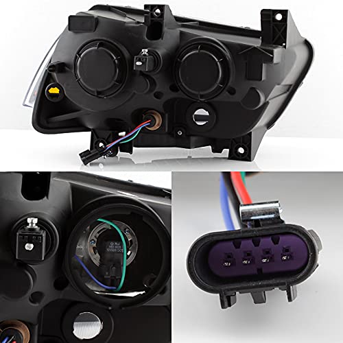 AKKON Replacement Headlights for 2011-2014 Dodge Charger - Black Bezel LED Front Lamps Pair (Left & Right) - Perfect for Night Driving & Car Upgrades