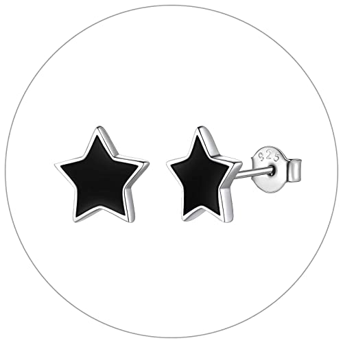 2. star stud- black (sterling silver)