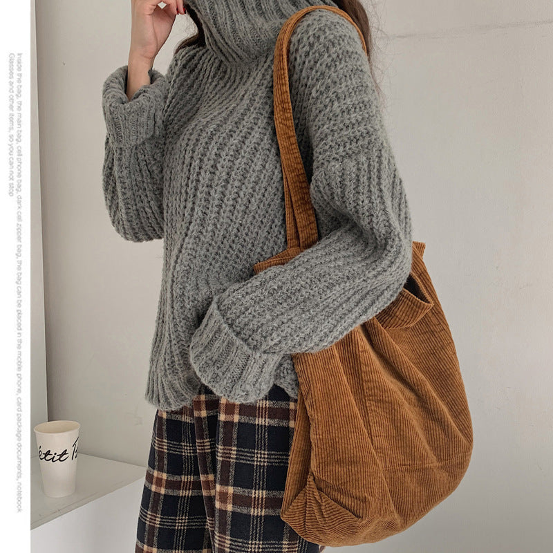Stylish Corduroy Shoulder Bags for Women - Fashionable Winter & Fall Handbags - Perfect for Shopping, Work & Daily Use