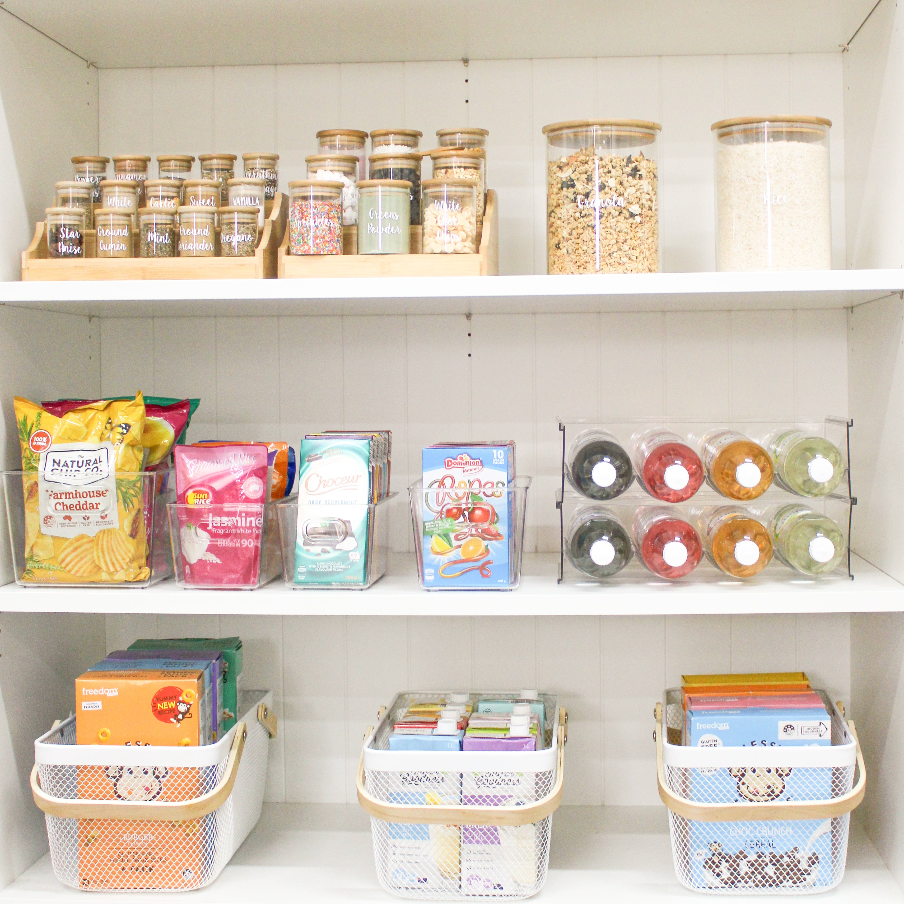 Large White Storage Basket with Wooden Handle - Perfect for Home Organization, Laundry, and Bathroom Storage